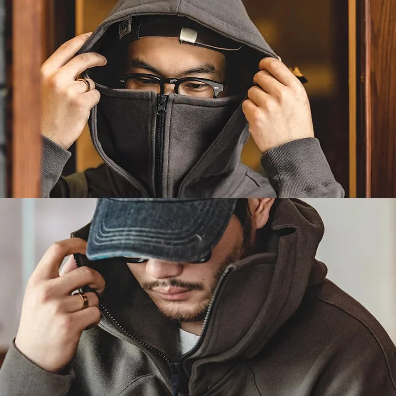 Sweater Mask Hoodie Zipper High Street Coat Men's Casual Pullover