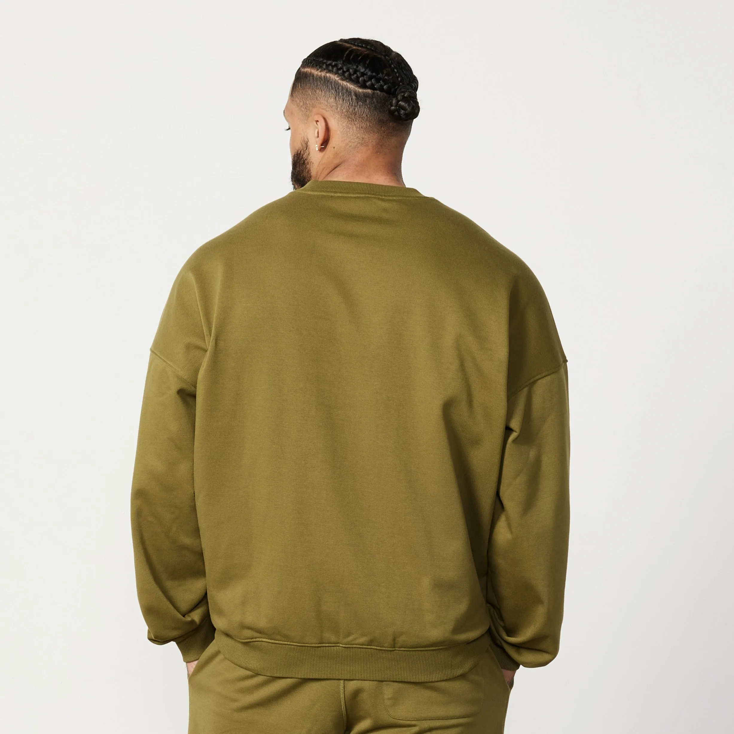 Vanquish Essential Olive Green Oversized Sweatshirt