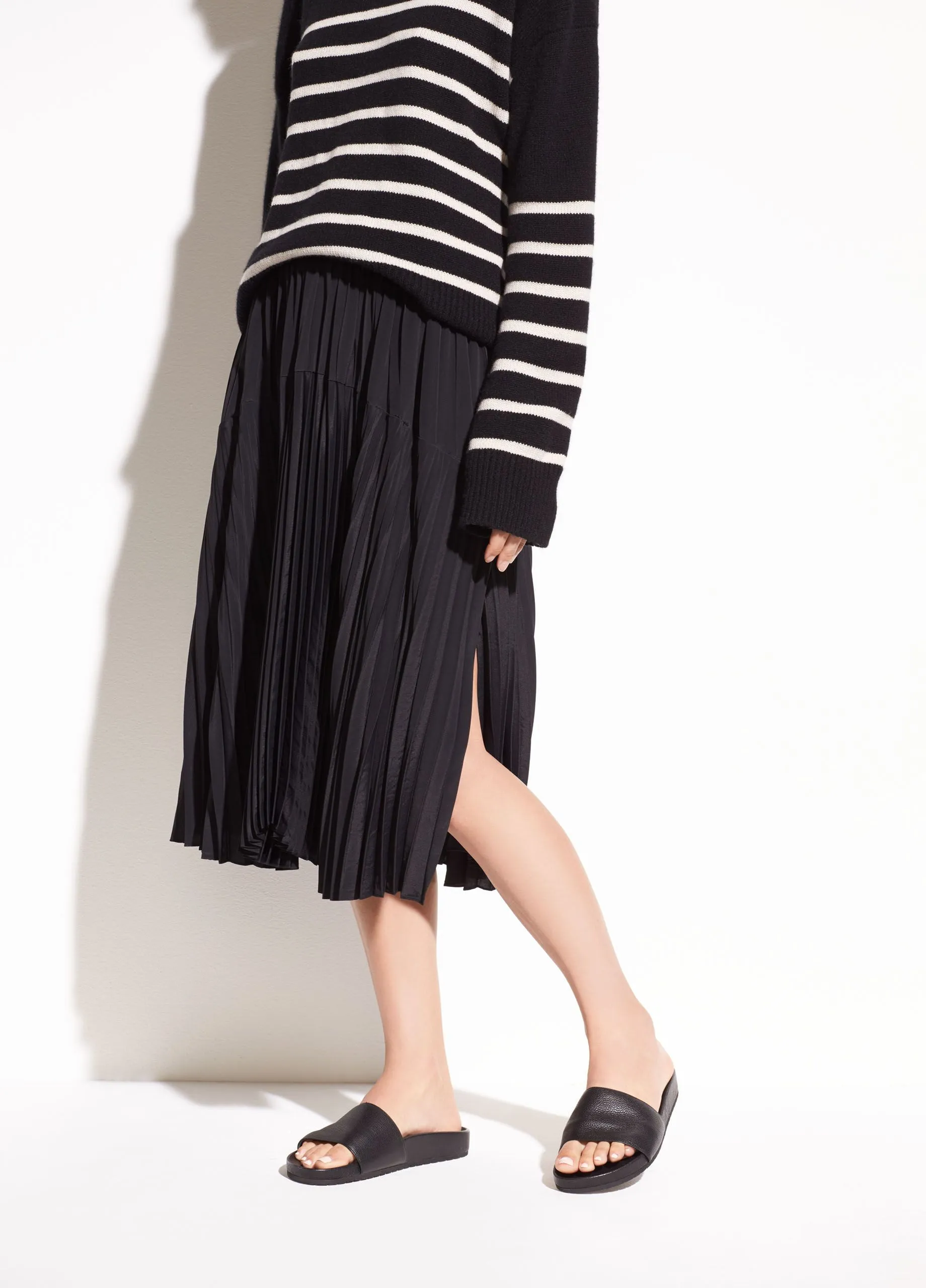 Vince - Pleated Italian Crepe de Chine Skirt